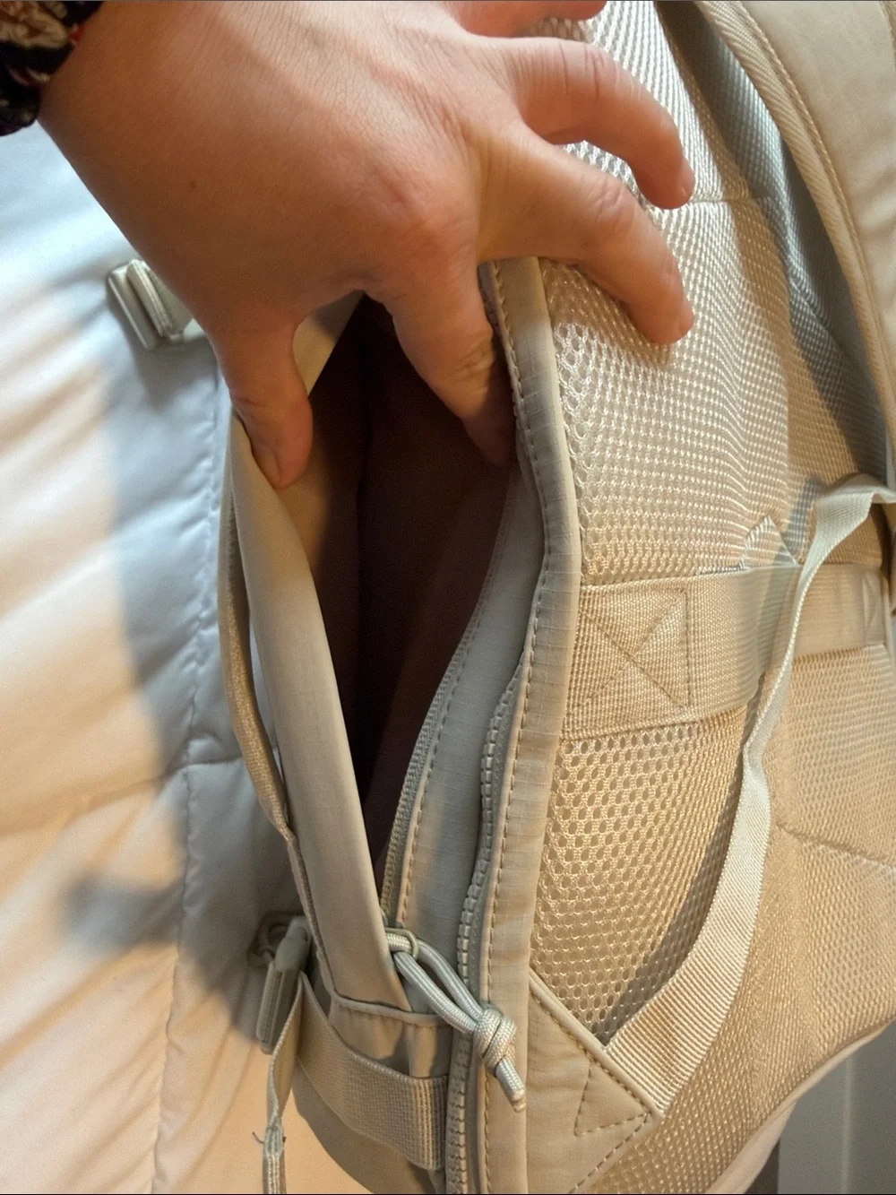 Versatile Beige Women's Travel Backpack - 28L - Picture 8 of 13
